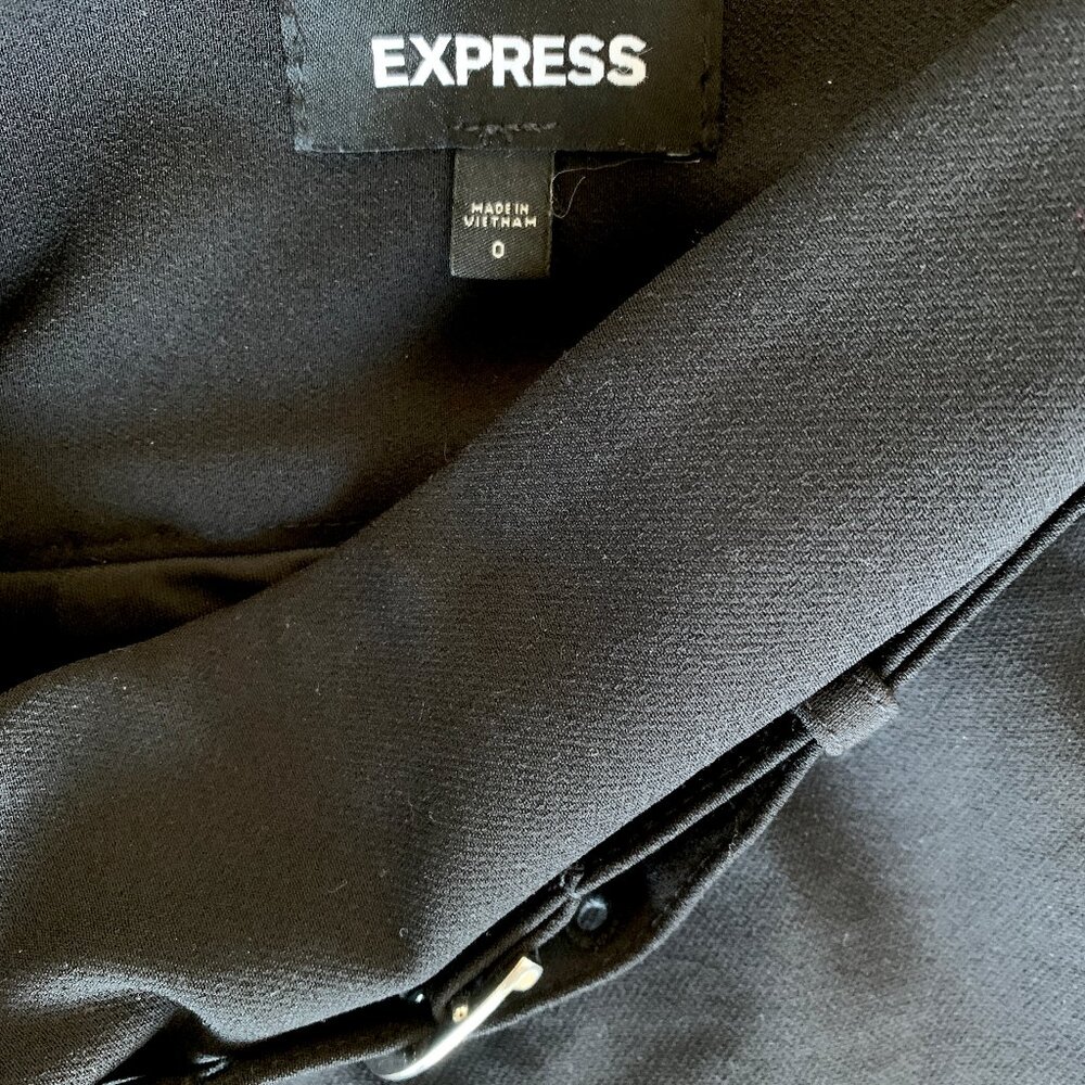 Express Long Midi Black Pencil Skirt with buckle and back slit - Picture 2 of 4